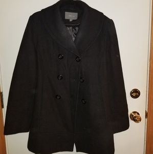 Real Black Wool Coat